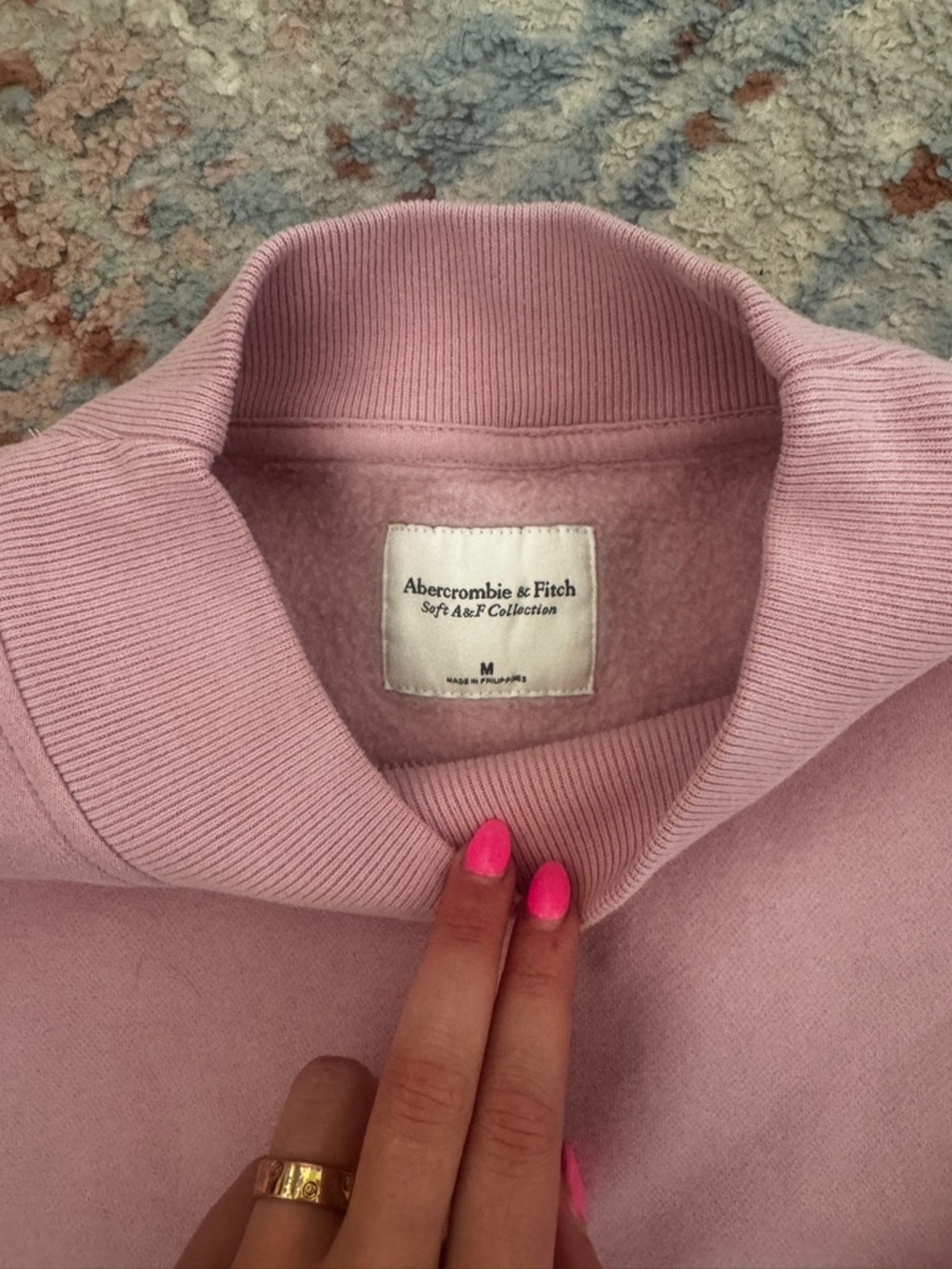 Abercrombie & Fitch Light Pink Pullover Sweatshirt - Picture 2 of 2